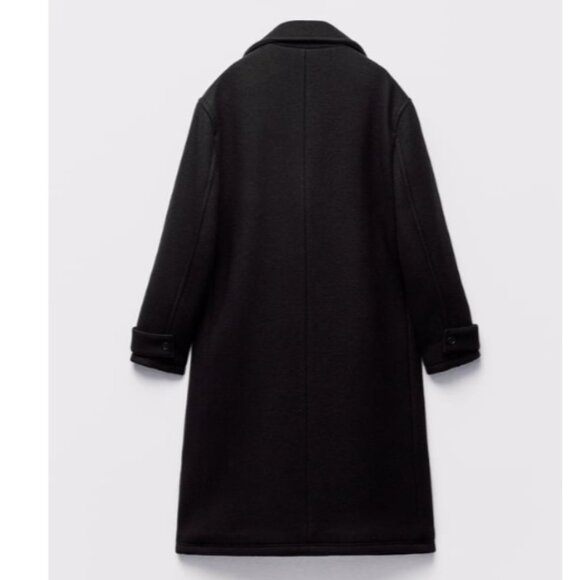 ZARA ZW LIMITED EDITION WOMEN BLACK WOOL TOGGLE COAT SIZE M NWT 349$ - Picture 9 of 12